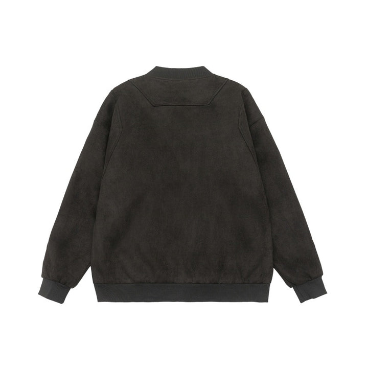 Unisex short jacket in vintage suede look with chest flaps, zip pockets and ribbed cuffs Mune Fashion