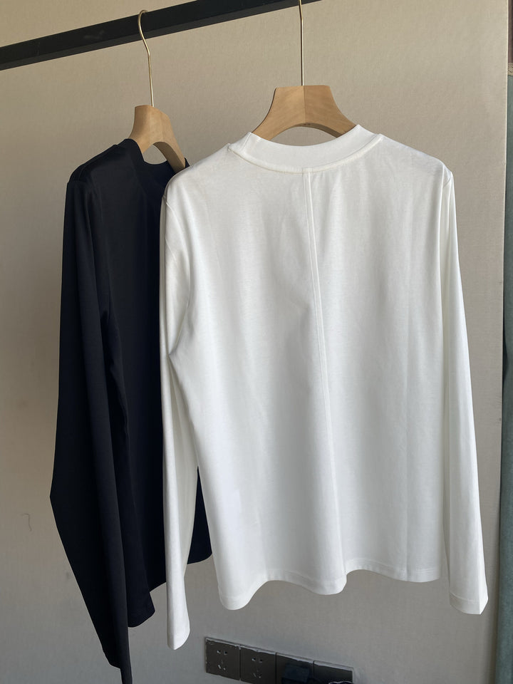 Women Long Sleeve Shirt with Elegant Cut Mune Fashion