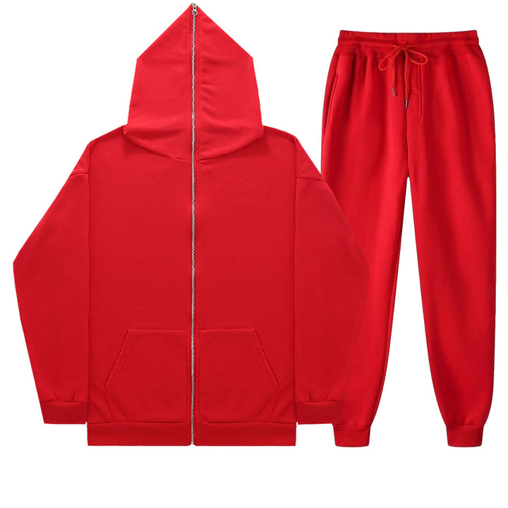 Unisex-light French Terry Zip Hoodie and tapered Jogging Pants set with raglan sleeves, kangaroo pocket, and elastic comfort waistband Mune Fashion
