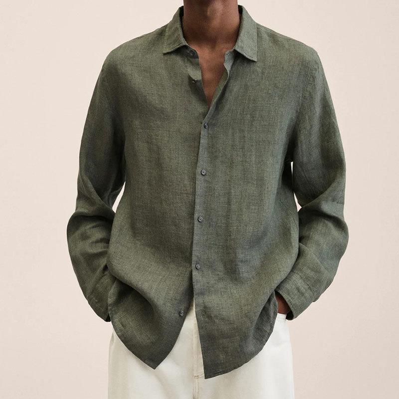 Men's light linen shirt with classic collar and casual relaxed fit Mune Fashion