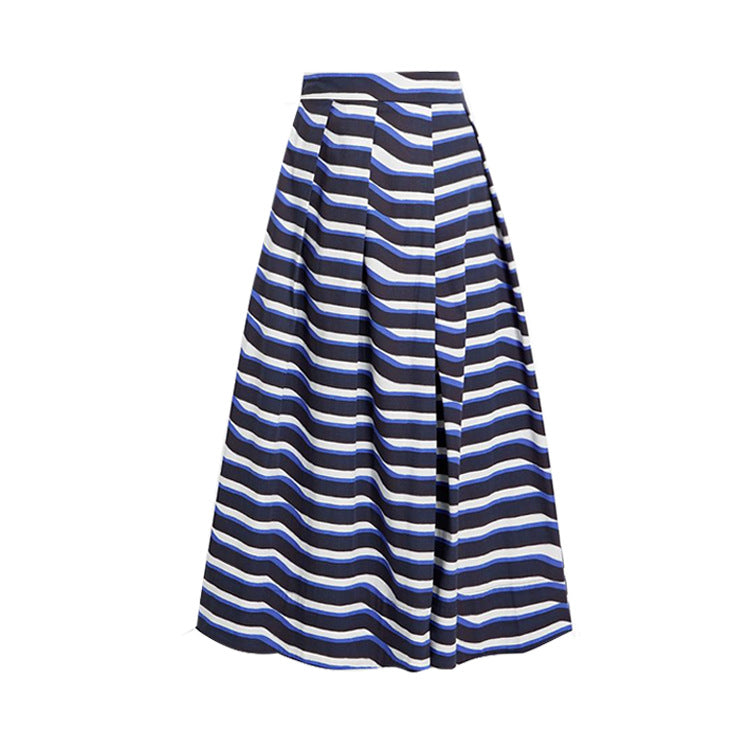 Women's bandeau swimsuit with decorative bows and striped maxi skirt Mune Fashion