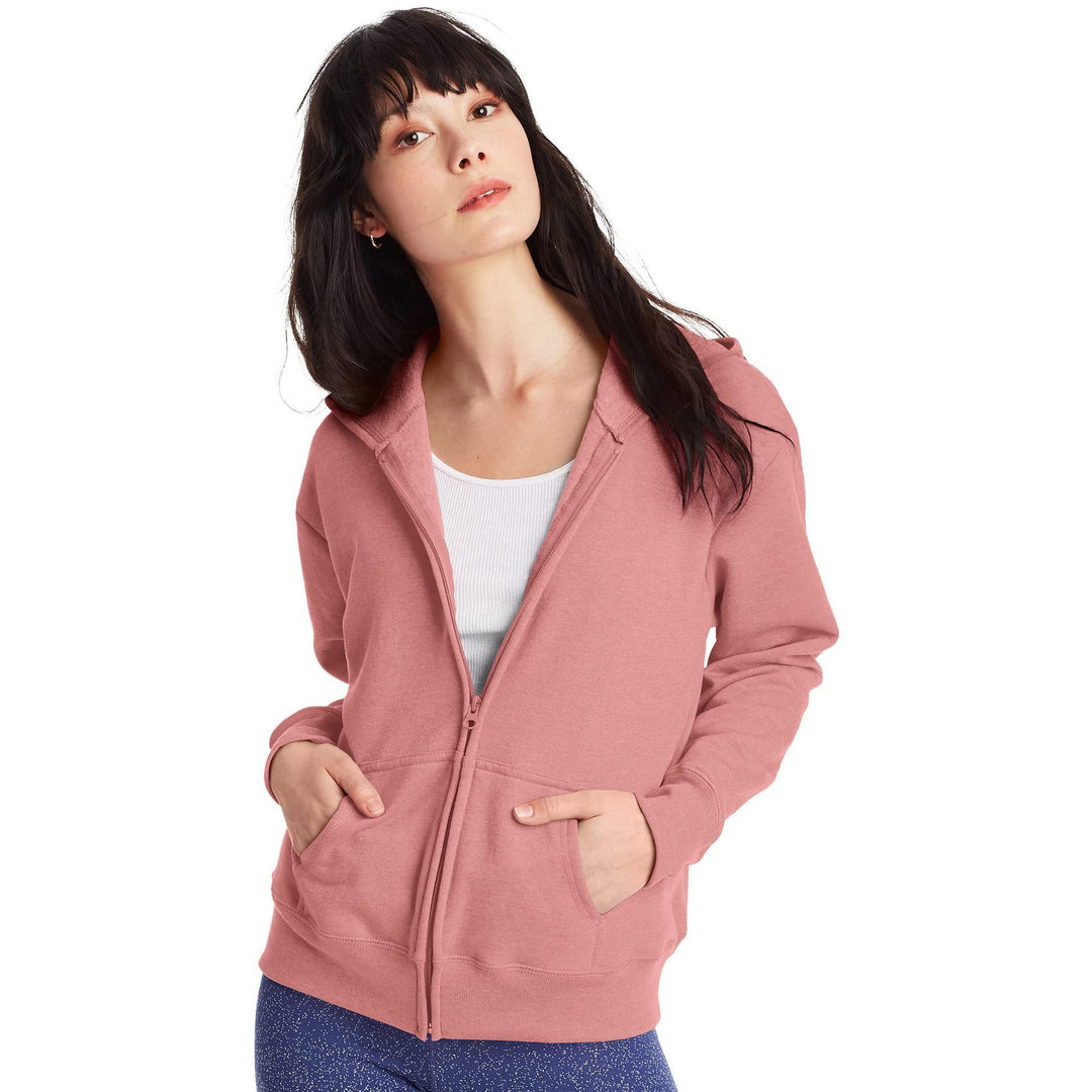 Women's hooded sweat jacket with full zip, kangaroo pockets, and ribbed cuffs Mune Fashion