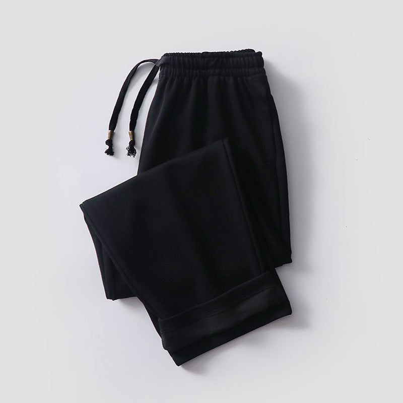 Unisex Padded Fleece Jogging Pants with Elastic Waistband Drawstring and Slim Ankle Cuff Mune Fashion