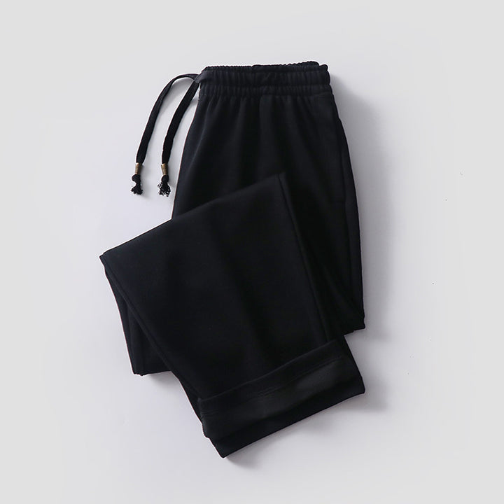 Unisex Padded Fleece Jogging Pants with Elastic Waistband Drawstring and Slim Ankle Cuff Mune Fashion