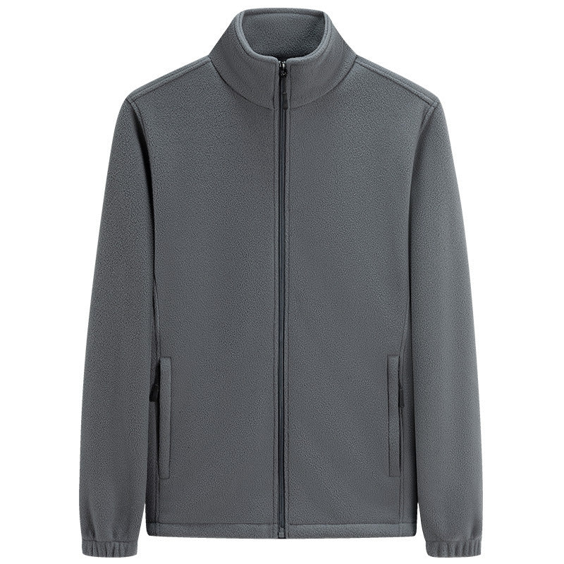 Men's Microfleece Outdoor Jacket with Stand-up Collar and Full Zip Mune Fashion