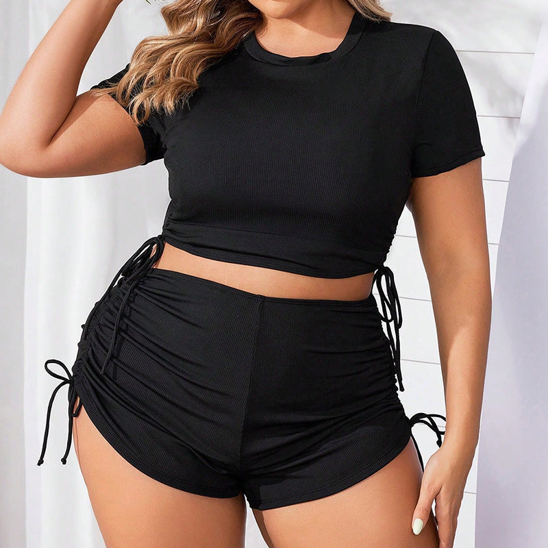Women's Sporty Crop Top and Shorts Set Mune Fashion