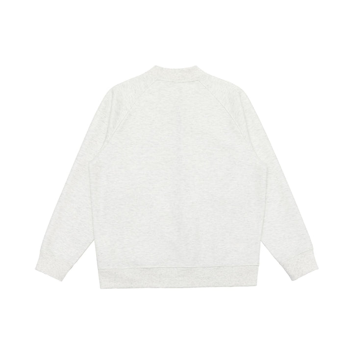 Unisex bomber-style sweat jacket with full-length zipper, raglan sleeves, and contrast trim Mune Fashion