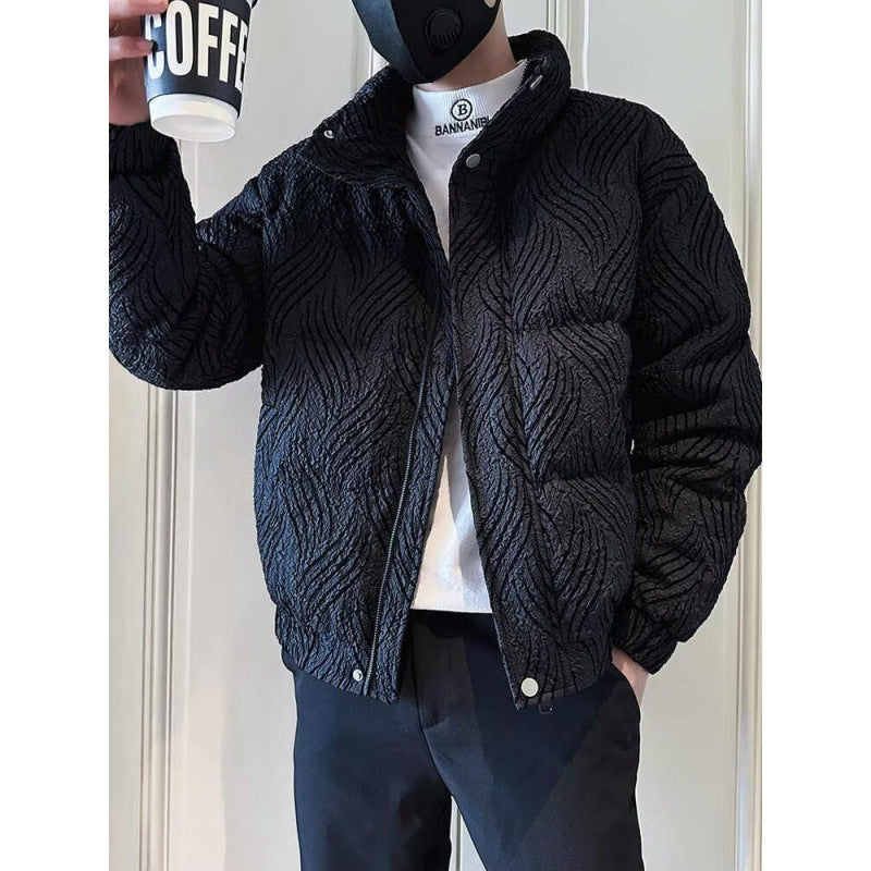 Men's Fashion Quilted Jacket with Wavy Pattern Mune Fashion
