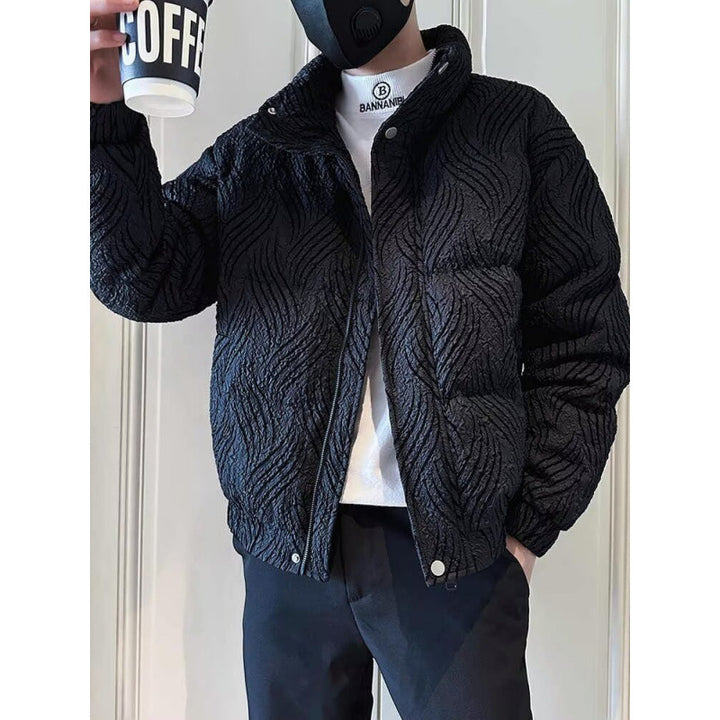 Men's Fashion Quilted Jacket with Wavy Pattern Mune Fashion