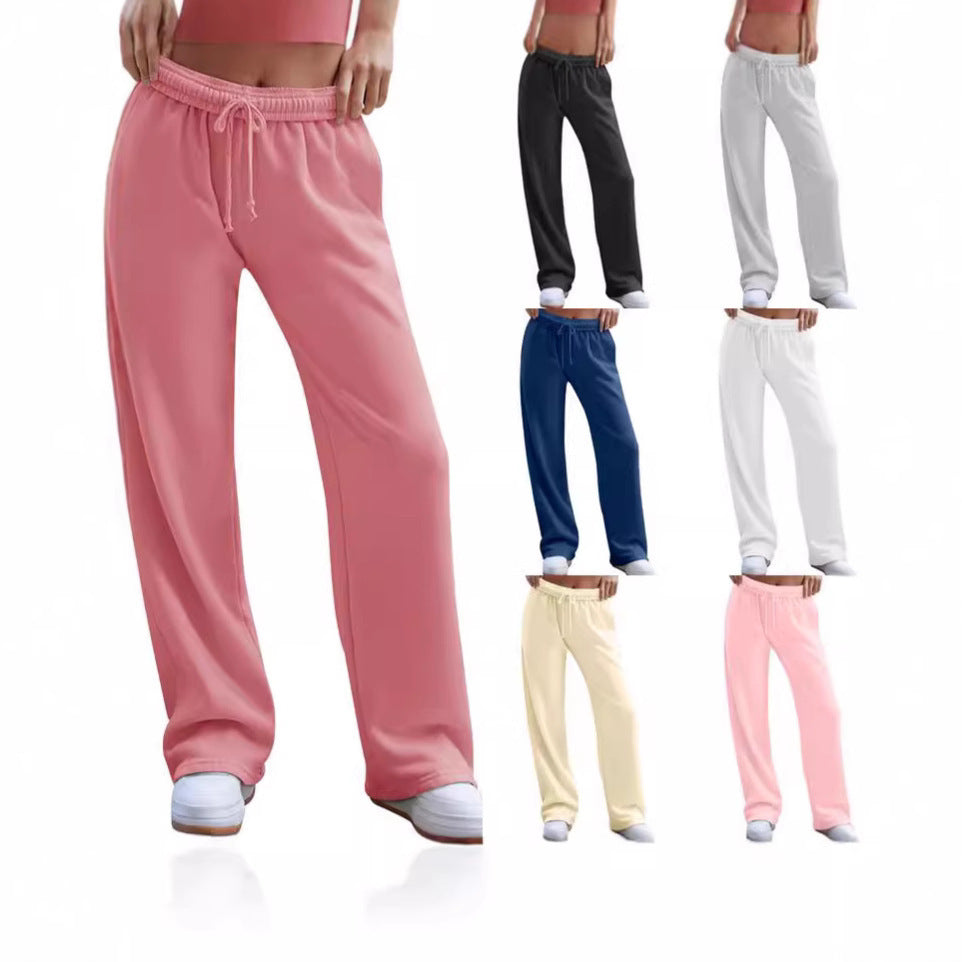 Women's wide comfort lounge pants with high waist, elastic waistband, and drawstring Mune Fashion