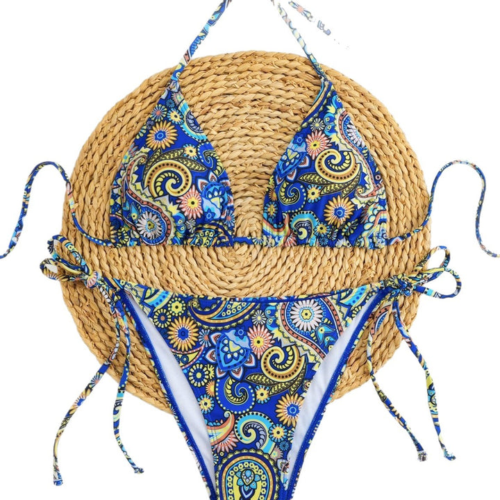 Women Playful Triangle Bikini with Band Details Mune Fashion