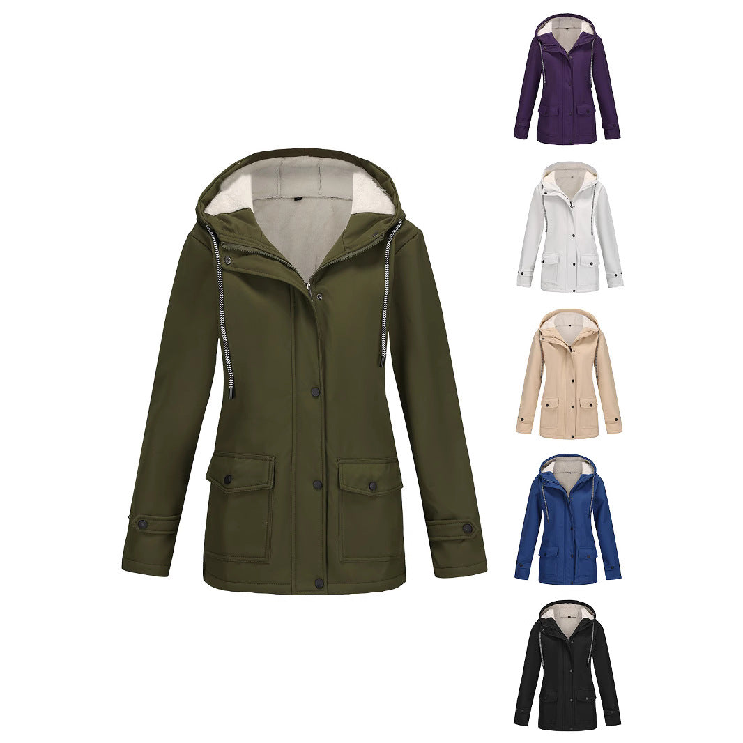 Women's Fashion Outdoor Jacket with Fleece Lining