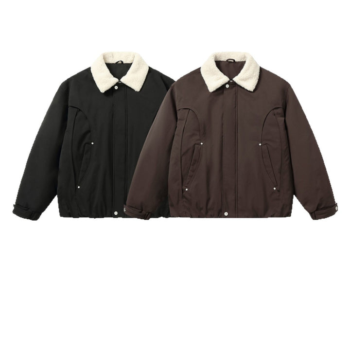 Men's Short Blouson with Sherpa Collar and Utility Pockets Mune Fashion