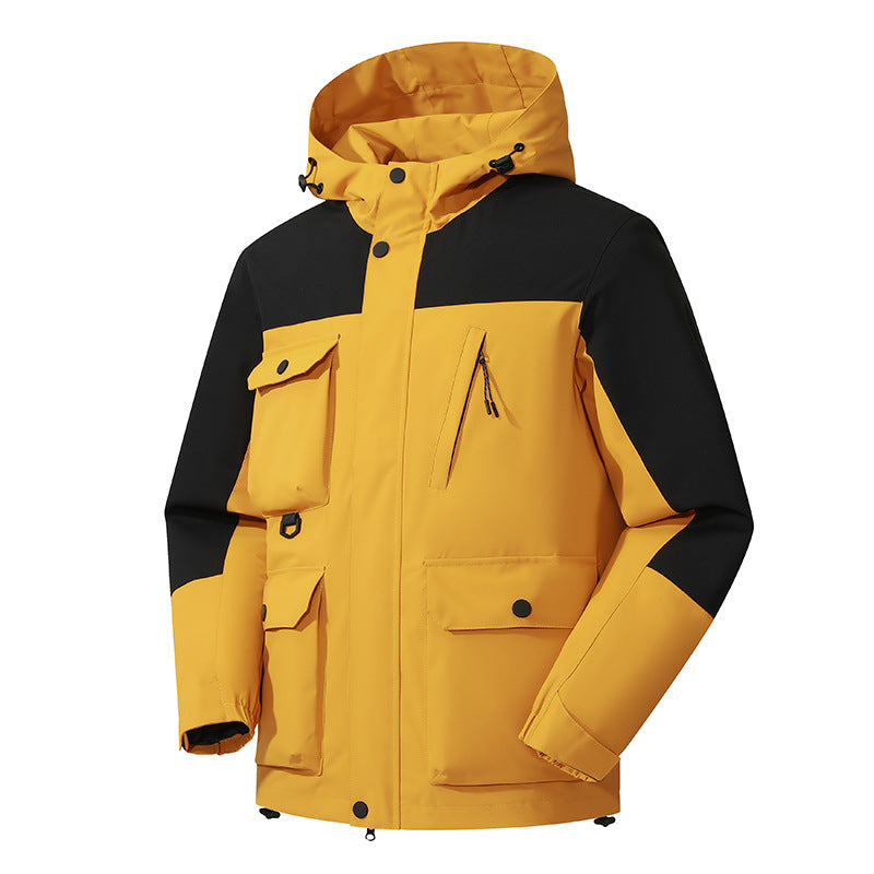 Men's Technical Utility Field Jacket with Hood, Multiple Pockets and Wind-Resistant Shell Mune Fashion