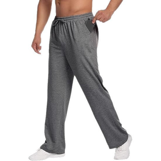 Men's loose-fitting lounge pants made of soft jersey with drawstring, elastic waistband, and straight leg Mune Fashion