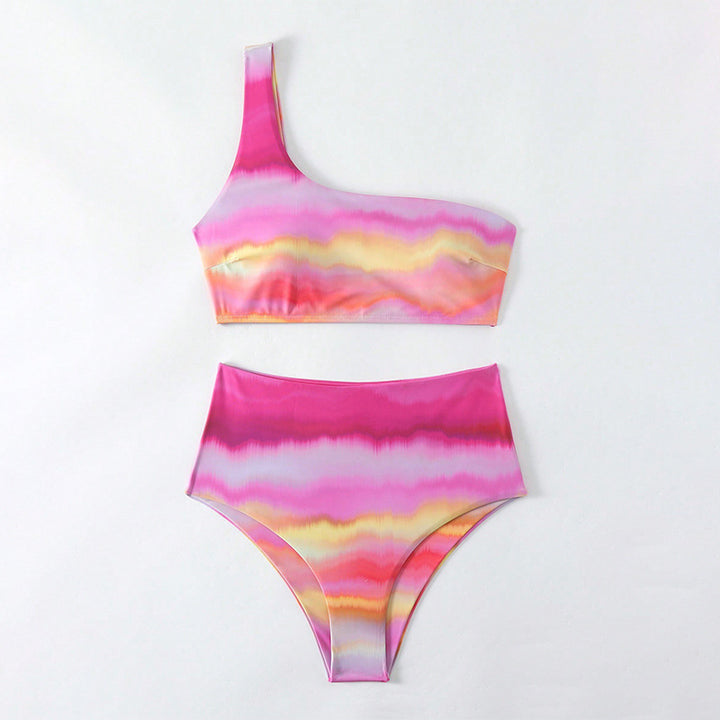 Women's High-Cut Bikini Set with Asymmetrical Top Mune Fashion