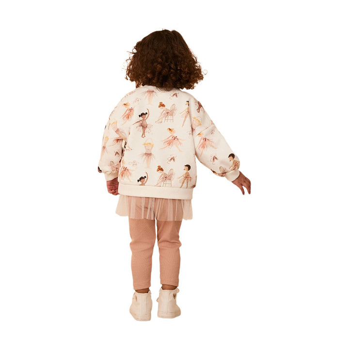 Girls sweatshirt dress with playful ballet motif and tulle skirt Mune Fashion