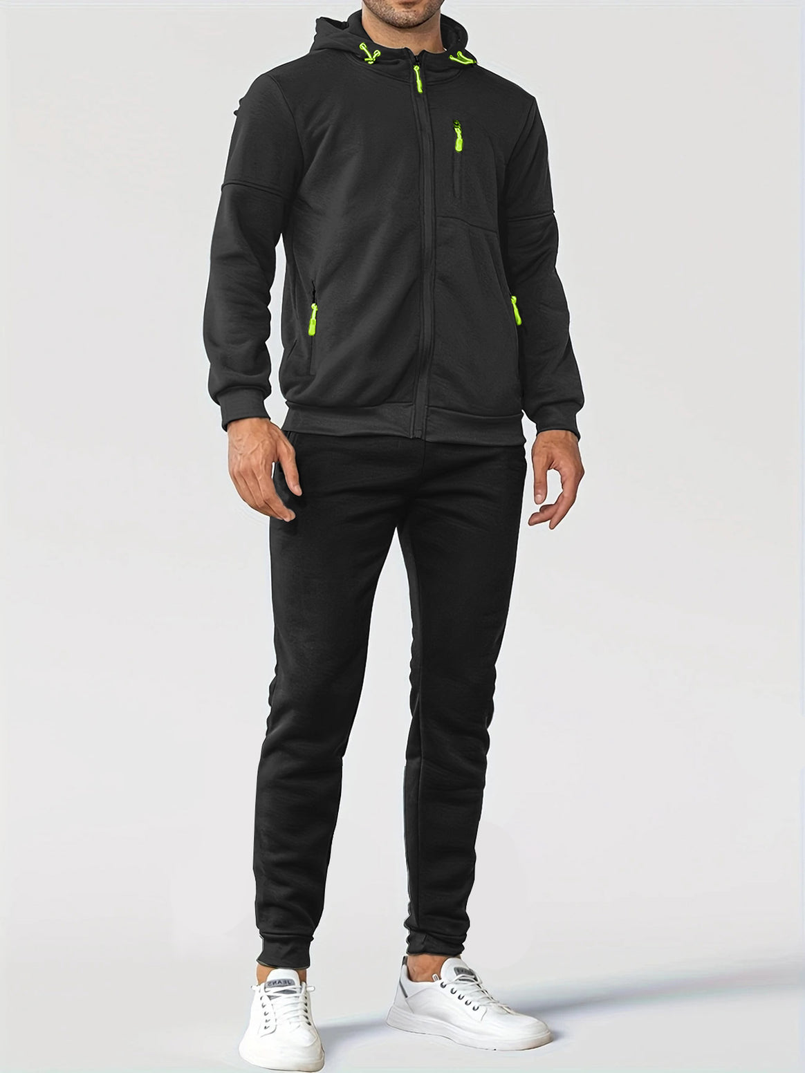 Men's nan technical hoodie jacket with full front zipper, chest pocket with zipper and elastic cuffs Mune Fashion