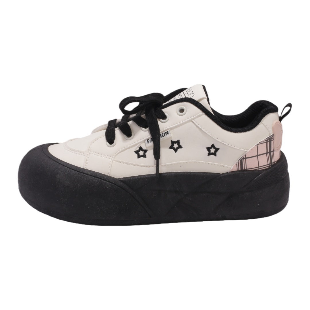 Women's High-Front Sneakers with Trendy Platform and Star Applications Mune Fashion