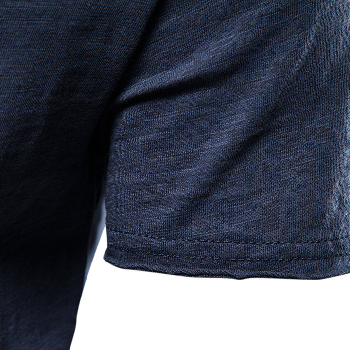 Men's lightweight cotton shirt with round neckline and slim fit Mune Fashion