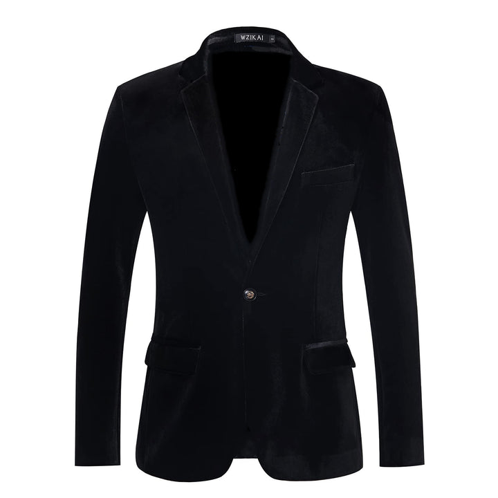 Men's custom tailored velvet blazer Slim Fit with single-breasted button placket and flap pockets Mune Fashion