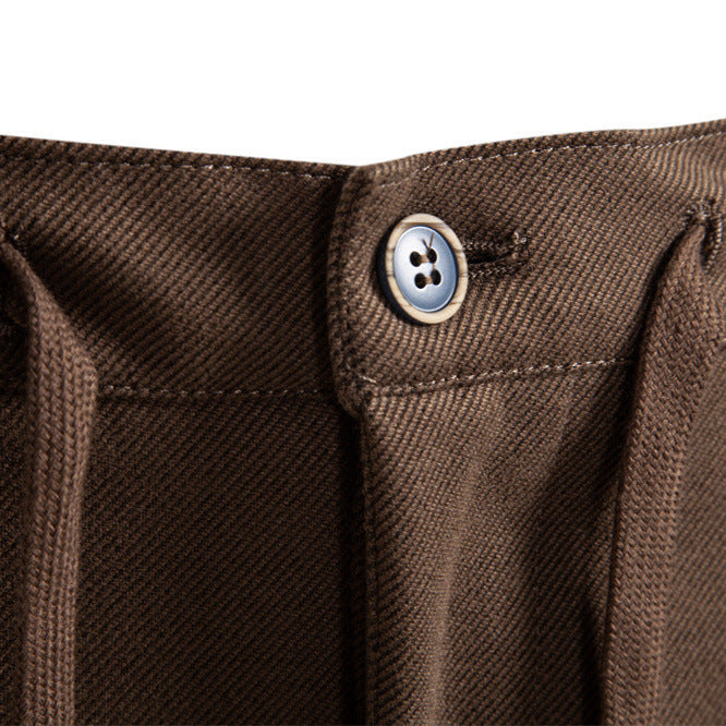 Men's pleated jogger-style trousers with drawstring, belt loops, and tapered cut Mune Fashion