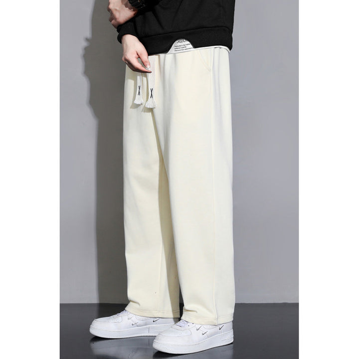 Men's Relaxed-Fit Jogging Pants made of French Terry with wide leg and drawstring Mune Fashion