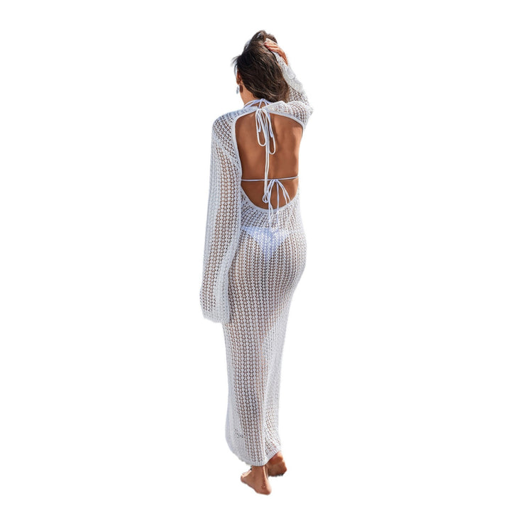 Ladies crocheted beach cover-up with front cut-out Mune Fashion