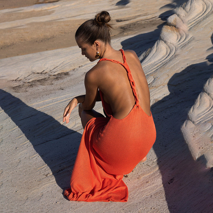 Women's elegant maxi dress with seductive side slits Mune Fashion