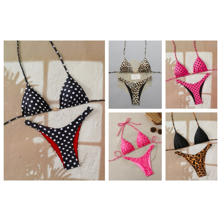 Ladies Designer Bikini with Leopard Print and Elaborate Details Mune Fashion