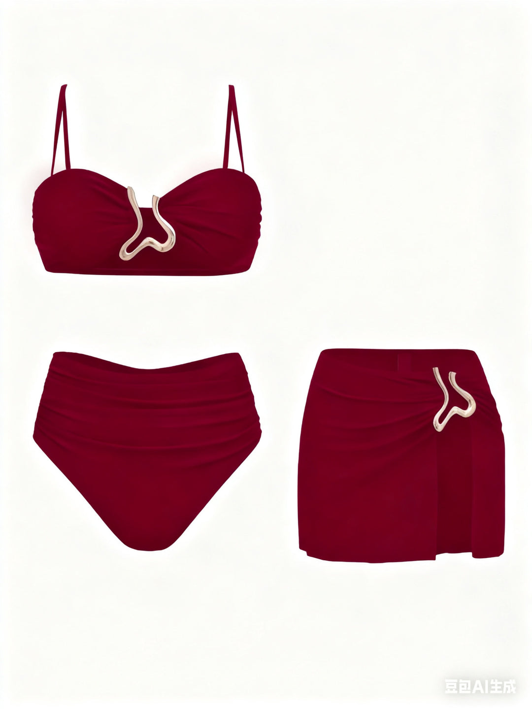 Women's bikini set with elegant wrap skirt and fashionable design Mune Fashion