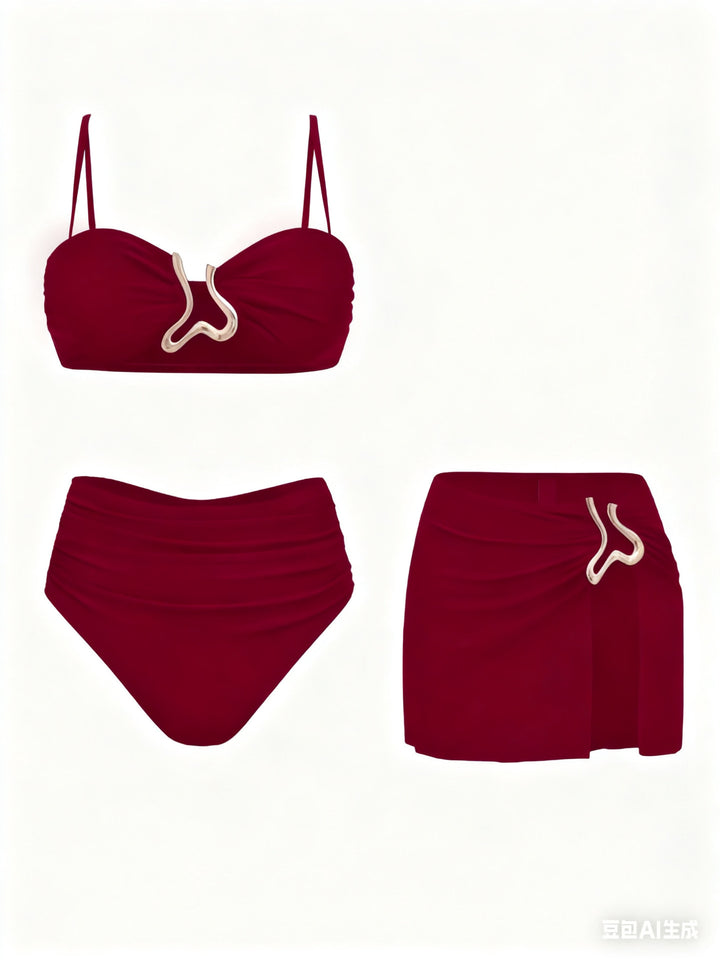 Women's bikini set with elegant wrap skirt and fashionable design Mune Fashion