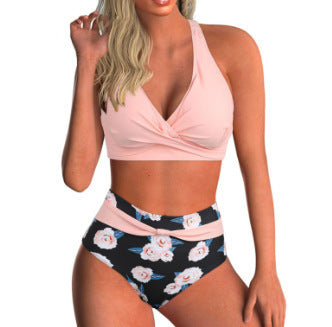 Women's Sporty Crop Top Bikini Set with High Waisted Pants Mune Fashion