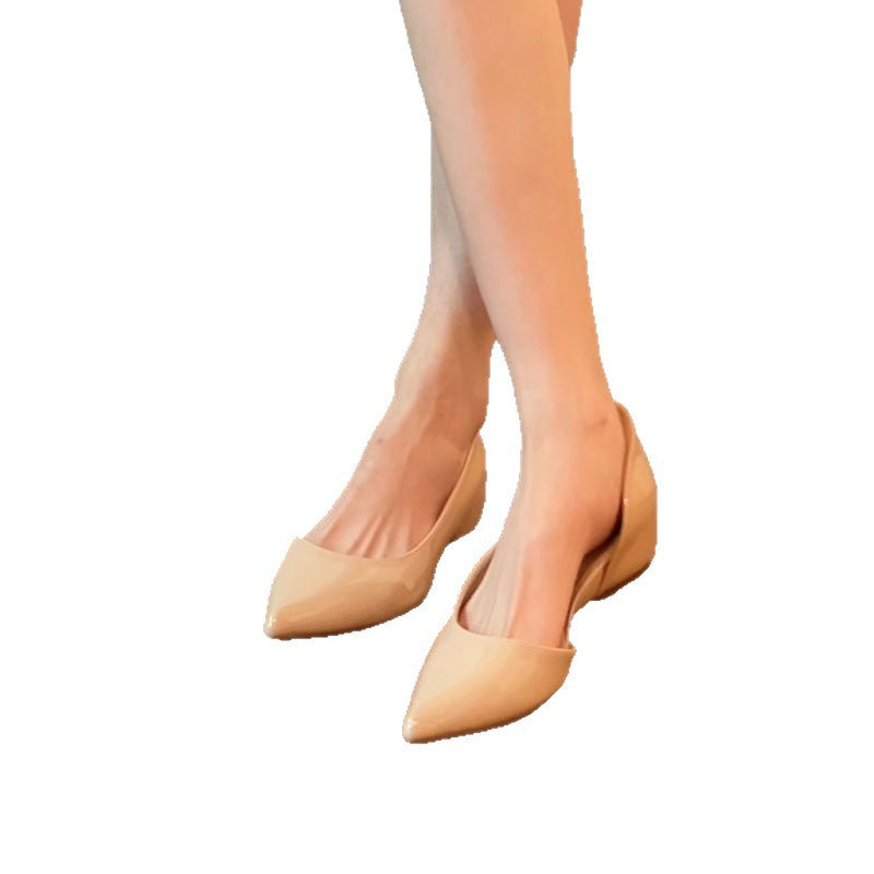 Women's Elegant Pointed Toe Patent Ballerinas with Memory Footbed Mune Fashion