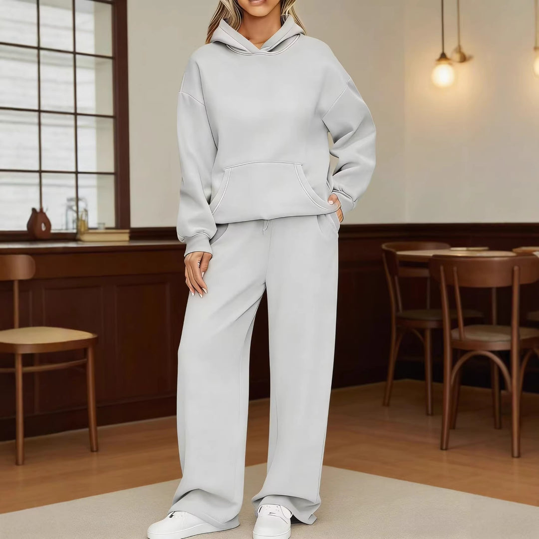 Women's cozy oversized hoodie and wide jogger pants set Mune Fashion