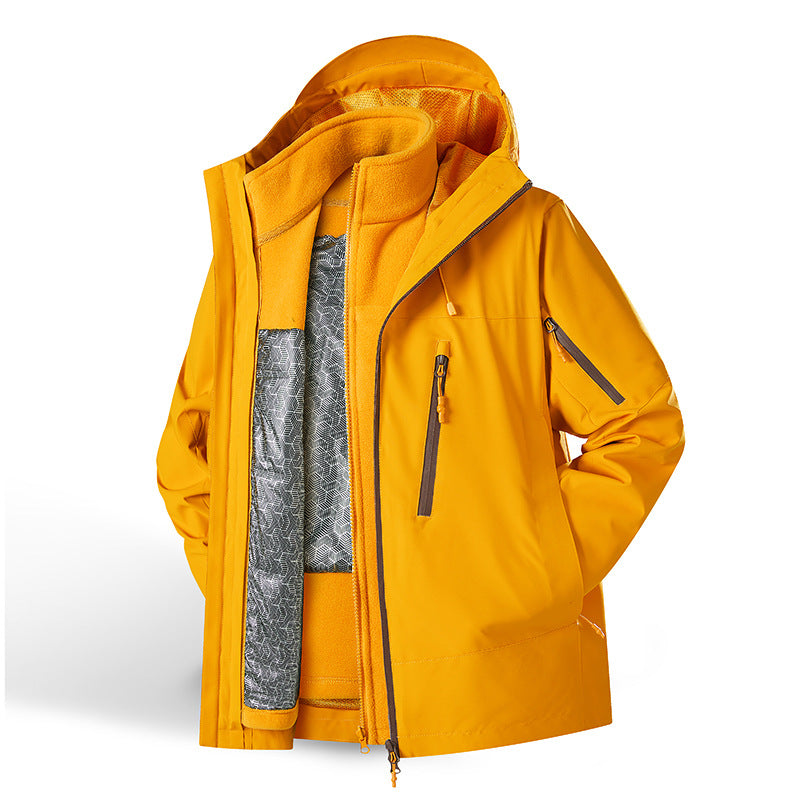 Women's two-piece waterproof functional jacket set with removable fleece inner jacket Mune Fashion