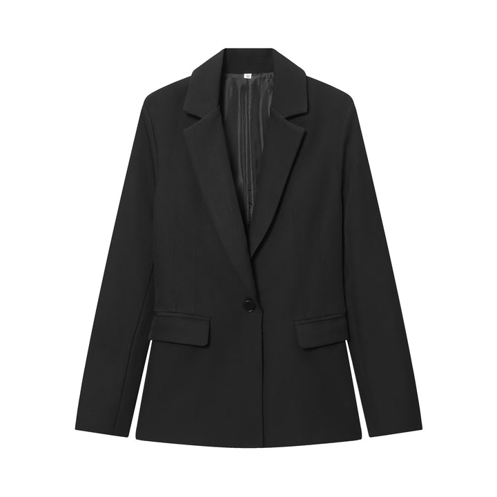 Ladies slim one-button business blazer with patch pockets and defined shoulder shape Mune Fashion