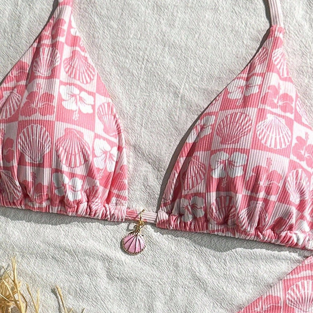 Women Triangle Bikini with maritime shell pattern Mune Fashion