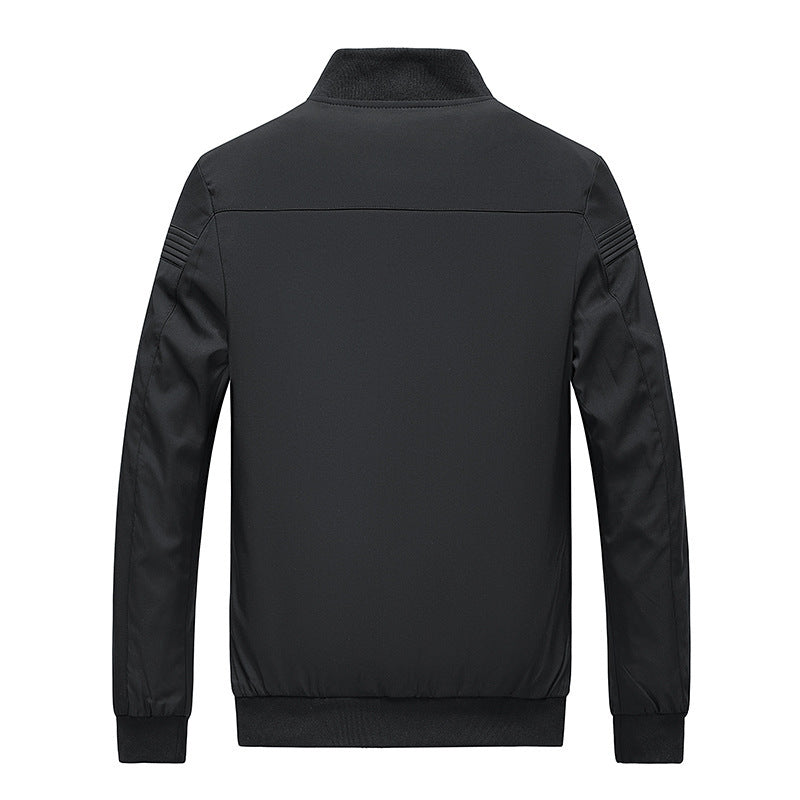 Men's Lightweight Bomber Jacket with Stand-up Collar and Quilted Decorative Stripes Mune Fashion