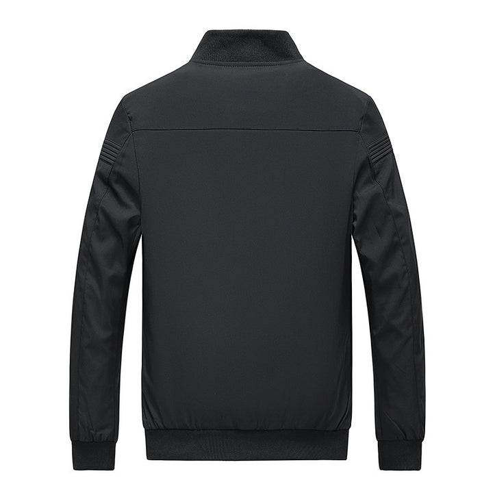 Men's Lightweight Bomber Jacket with Stand-up Collar and Quilted Decorative Stripes Mune Fashion