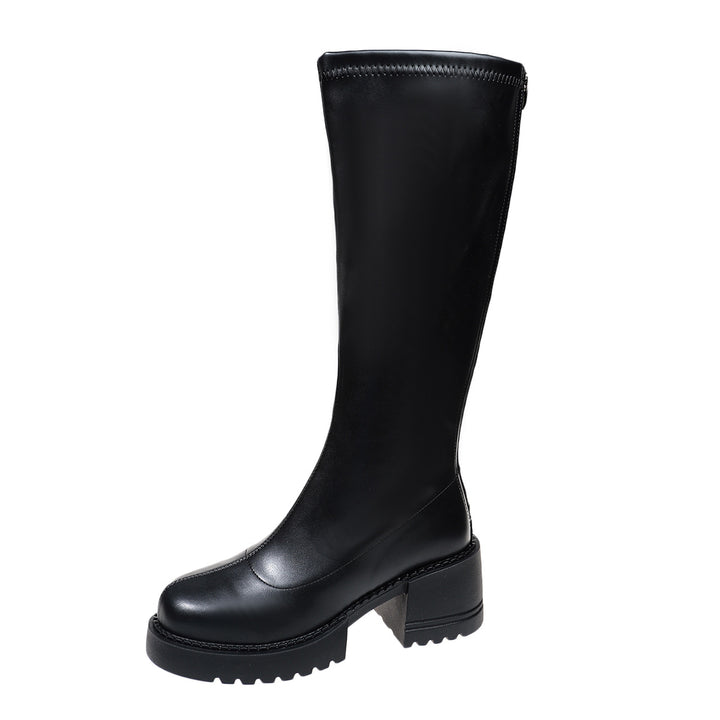 Women High-Quality Block Heel Boots Mune Fashion