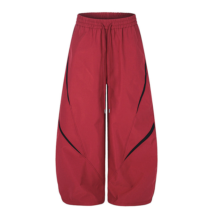 Women's Extra Wide Palazzo Training Pants in Tech Look with Drawstring Waistband and Curved Side Inserts Mune Fashion