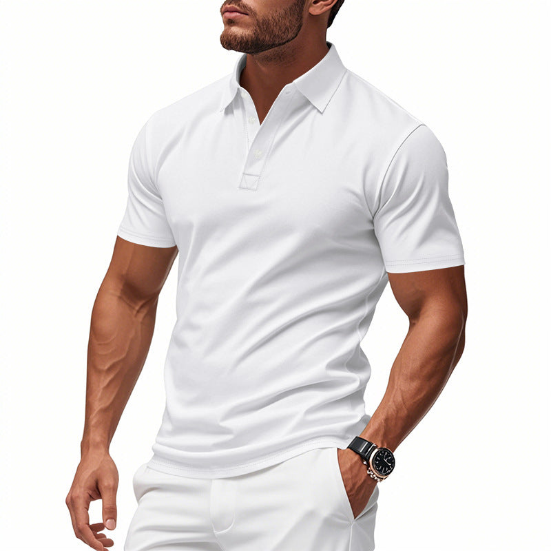 Men's easy-care short-sleeve polo made of cotton blend with piqué structure and three buttons Mune Fashion