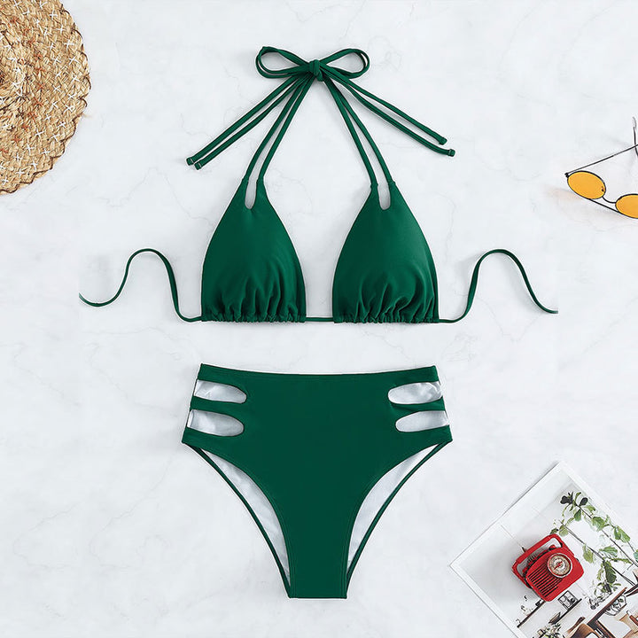 Women High-Cut Triangle Bikini with Innovative Cut-Out Design Mune Fashion