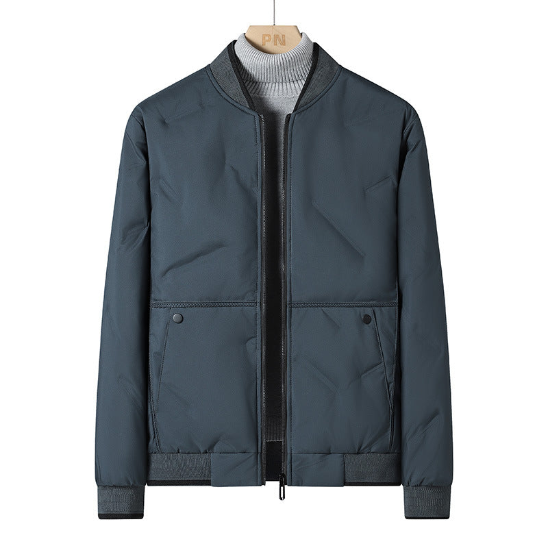 Men's Padded Thermal Bomber Jacket with Windproof Outer Layer and Warm Lining Mune Fashion