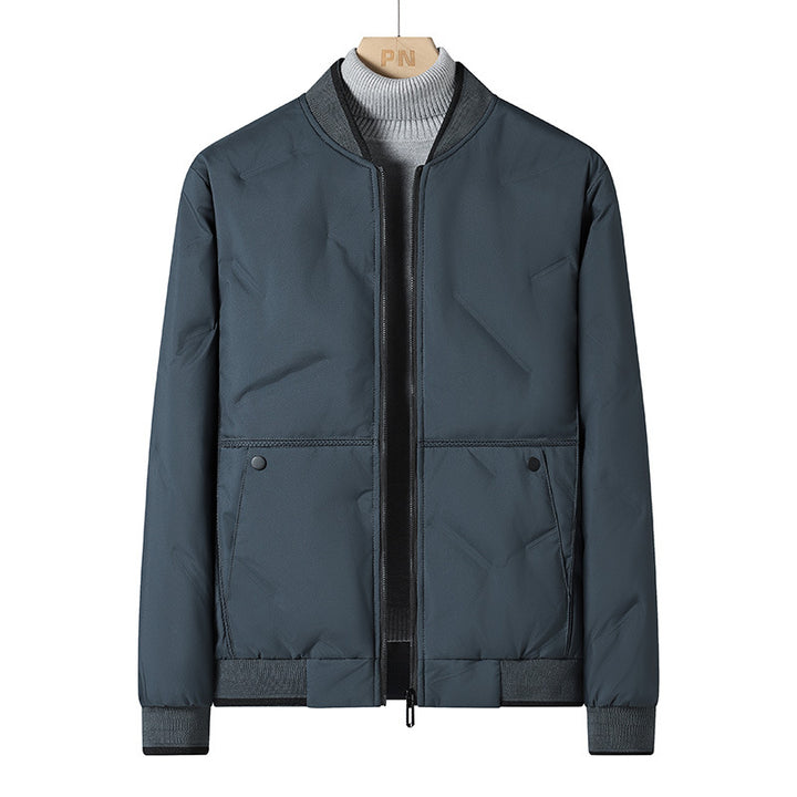 Men's Padded Thermal Bomber Jacket with Windproof Outer Layer and Warm Lining Mune Fashion