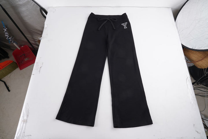 Women Soft High-Waist Lounge Pants with Wide Leg, Drawstring and Subtle Brand Embroidery Mune Fashion