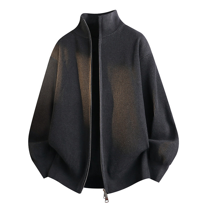 Women's Fashionable Cardigan with Stand-up Collar Mune Fashion