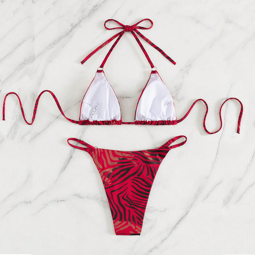 Women's triangle bikini with trendy animal print Mune Fashion
