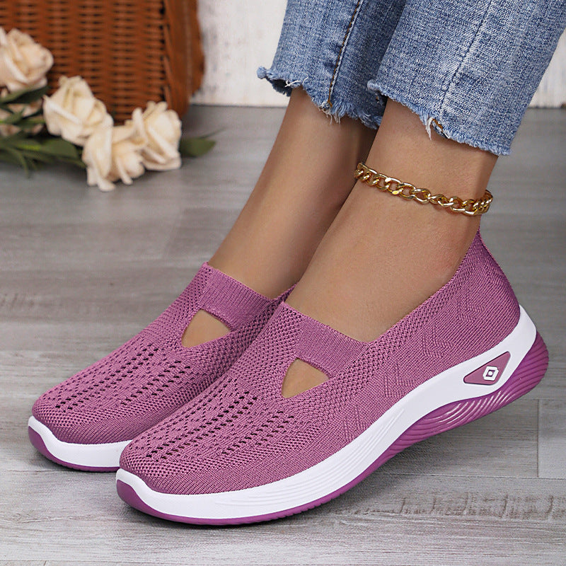 Ladies nan lightweight breathable knitted slip-ons with memory foam and non-slip outsole Mune Fashion